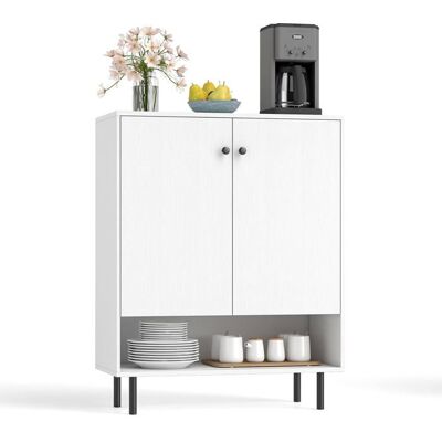 COSTWAY Buffet de Cuisine à 2 Portes Étagère Réglable Kit Antibasculement Meuble de Rangement pour Salle à Manger Salon Blanc Blanc - Publicité COSTWAY Buffet de Cuisine à 2 Portes Étagère Réglable Kit Antibasculement Meuble de Rangement pour Salle à Manger Salon Blanc Blanc - Publicité