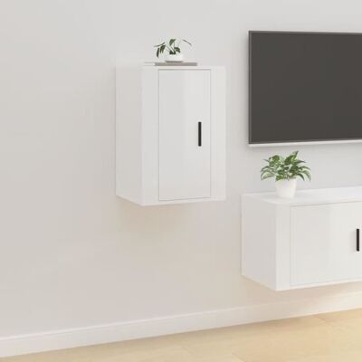 vidaXL Meuble TV Murale Haute Brillance Blanc 40x34,5x60 cm - Meuble TV - Publicité vidaXL Meuble TV Murale Haute Brillance Blanc 40x34,5x60 cm - Meuble TV - Publicité