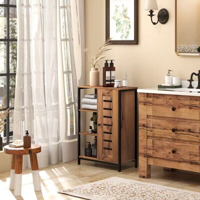 Generic Meuble de salle de bain sur pied design industriel structure acier 3 étagères ouvertes 60 x 30 x 85 cm marron rustique Marron - Publicité Generic Meuble de salle de bain sur pied design industriel structure acier 3 étagères ouvertes 60 x 30 x 85 cm marron rustique Marron - Publicité