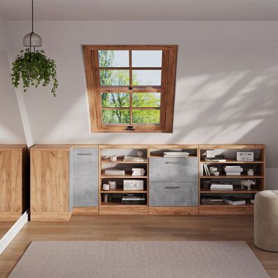Meuble de rangement sous pente Rion 80x81.6cm avec 4 compartiments Chêne de force doré Vicco 58510 Jaune - Publicité Meuble de rangement sous pente Rion 80x81.6cm avec 4 compartiments Chêne de force doré Vicco 58510 Jaune - Publicité