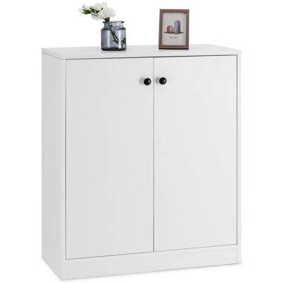 COSTWAY Armoire Rangement avec 2 Portes Étagère à 3 Niveaux Dispositif Anti-Basculement pour Salon Cuisine Entrée Blanc Blanc - Publicité COSTWAY Armoire Rangement avec 2 Portes Étagère à 3 Niveaux Dispositif Anti-Basculement pour Salon Cuisine Entrée Blanc Blanc - Publicité