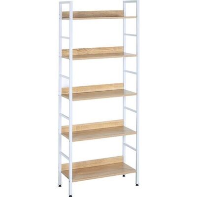 WOLTU Étagère de rangement en acier et en bois avec 5 tablettes 60x275x160cm environmoderneBlanc+chêne clair Blanc - Publicité WOLTU Étagère de rangement en acier et en bois avec 5 tablettes 60x275x160cm environmoderneBlanc+chêne clair Blanc - Publicité