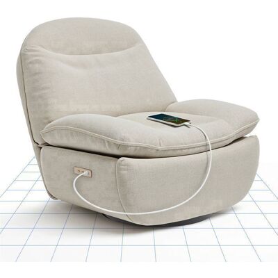 FlexiSpot XR6 Oval Fauteuil Relaxant Fauteuil Électrique de Couchage avec USB Canapé Pivotant avec Dossier Réglable Beige Beige - Publicité FlexiSpot XR6 Oval Fauteuil Relaxant Fauteuil Électrique de Couchage avec USB Canapé Pivotant avec Dossier Réglable Beige Beige - Publicité