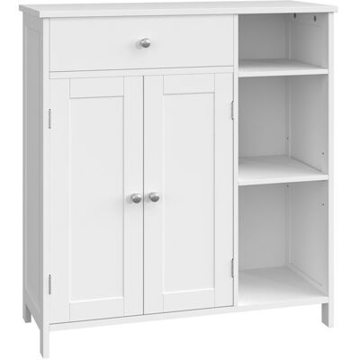VASAGLE Armoire de Rangement Salle de Bain avec Tiroir et 2 Portes Meuble de Salle de Bain 3 Compartiments Étagères Réglables Blanc Blanc - Publicité VASAGLE Armoire de Rangement Salle de Bain avec Tiroir et 2 Portes Meuble de Salle de Bain 3 Compartiments Étagères Réglables Blanc Blanc - Publicité