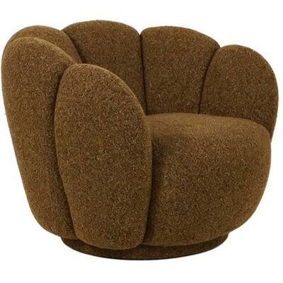 Fauteuil en tissu bouclette marron Margot Marron - Publicité Fauteuil en tissu bouclette marron Margot Marron - Publicité
