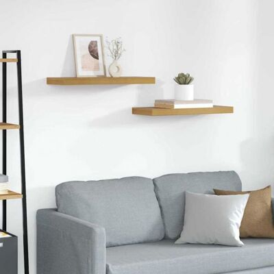 VIDAXL Étagère murale 2 pcs beige 60 x 235 x 4 cm – bois dingénierie design contemporain Beige - Publicité VIDAXL Étagère murale 2 pcs beige 60 x 235 x 4 cm – bois dingénierie design contemporain Beige - Publicité