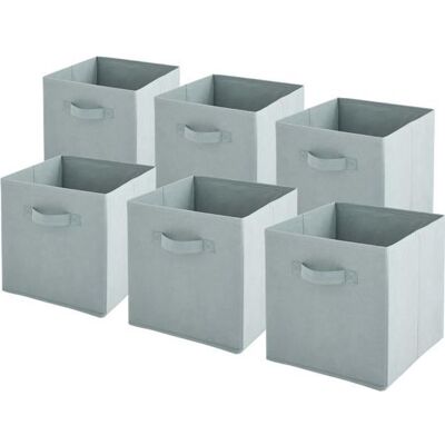 Lot de 6 paniers de en tissu pliables - BOX AND BEYOND - Vert Sauge 27x27x27cm Vert - Publicité Lot de 6 paniers de en tissu pliables - BOX AND BEYOND - Vert Sauge 27x27x27cm Vert - Publicité
