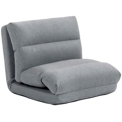 Fauteuil de sol canapé paresseux HOMCOM fauteuil convertible en lit inclinable 90° à 180° tissu - 70l x 72P x 56H cm - gris Gris - Publicité Fauteuil de sol canapé paresseux HOMCOM fauteuil convertible en lit inclinable 90° à 180° tissu - 70l x 72P x 56H cm - gris Gris - Publicité