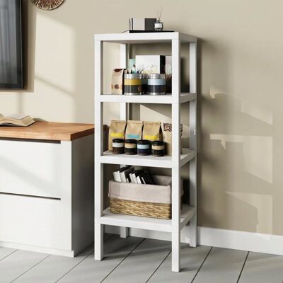Meuble Étagère Autoportante à 4 Niveaux COSTWAY Organisateur de Rangement en PP pour Salle de Bain Cuisine Salon Buanderie Blanc Blanc - Publicité Meuble Étagère Autoportante à 4 Niveaux COSTWAY Organisateur de Rangement en PP pour Salle de Bain Cuisine Salon Buanderie Blanc Blanc - Publicité