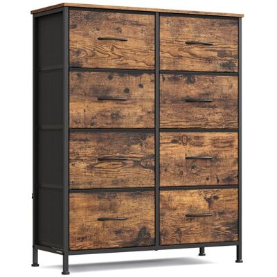Commode à 8 tiroirs - SONGMICS - Tissu et MDF - Marron rustique et noir - 30x76.7x95.2 cm Marron - Publicité Commode à 8 tiroirs - SONGMICS - Tissu et MDF - Marron rustique et noir - 30x76.7x95.2 cm Marron - Publicité