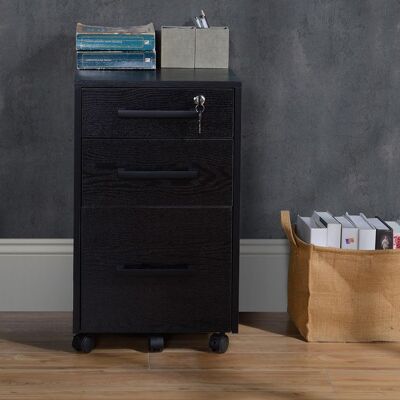 Generic Caisson de bureau rangement bureau sur roulettes 3 tiroirs 1 verrouillable 1 trieur à dossiers MDF panneaux particules noir Noir - Publicité Generic Caisson de bureau rangement bureau sur roulettes 3 tiroirs 1 verrouillable 1 trieur à dossiers MDF panneaux particules noir Noir - Publicité