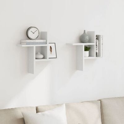 VIDAXL ABBO-SALE*Armoire flottante JILLS - Cabinet/ Étagères murales 2 pcs - blanc 38 x 12 x 38cm - Bois dingénierie SOL870792 Blanc - Publicité VIDAXL ABBO-SALE*Armoire flottante JILLS - Cabinet/ Étagères murales 2 pcs - blanc 38 x 12 x 38cm - Bois dingénierie SOL870792 Blanc - Publicité