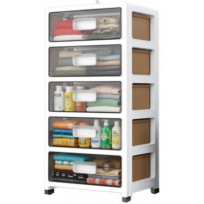 Wevalley Tour de Rangement Plastique 5 Grands Tiroirs avec Roulettes 70.5 x 35 x 26 cm Noir/Blanc Blanc - Publicité Wevalley Tour de Rangement Plastique 5 Grands Tiroirs avec Roulettes 70.5 x 35 x 26 cm Noir/Blanc Blanc - Publicité