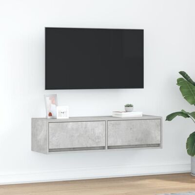 vidaXL Murmonté Meuble TV Gris Béton - Meuble TV - Publicité vidaXL Murmonté Meuble TV Gris Béton - Meuble TV - Publicité