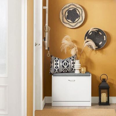 SoBuy Banc à Chaussures avec Abattant Coussin Confortable et Coffre Rangement Compact pour Entrée Couloir Dressing 60x24x47cm Blanc - Publicité SoBuy Banc à Chaussures avec Abattant Coussin Confortable et Coffre Rangement Compact pour Entrée Couloir Dressing 60x24x47cm Blanc - Publicité