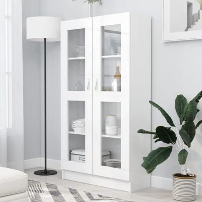 Armoire à vitrine - VIDAXL - Blanc - 2 portes - Design élégant et classique Blanc - Publicité Armoire à vitrine - VIDAXL - Blanc - 2 portes - Design élégant et classique Blanc - Publicité