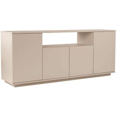 CALICOSY - Buffet 4 portes et 1 niche centrale L180 cm - ARISTA - Beige / Travertin Beige - Publicité CALICOSY - Buffet 4 portes et 1 niche centrale L180 cm - ARISTA - Beige / Travertin Beige - Publicité