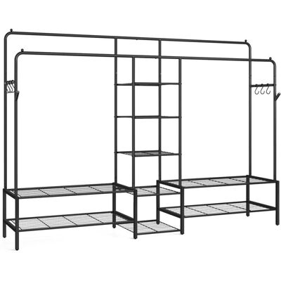 SONGMICS Portant à Vêtements avec 9 Étagères Cadre en Métal Tringles 45 x 195 x 1728 cm pour Chambre Salon Entrée Noir Noir - Publicité SONGMICS Portant à Vêtements avec 9 Étagères Cadre en Métal Tringles 45 x 195 x 1728 cm pour Chambre Salon Entrée Noir Noir - Publicité