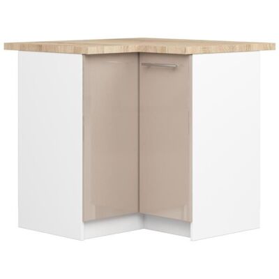 Meuble de cuisine bas AKORD S90 dangle OLIWIA Blanc 90 cm 2 portes façade Cappuccino Brillant 2 étagères 90x46x85 cm Blanc - Publicité Meuble de cuisine bas AKORD S90 dangle OLIWIA Blanc 90 cm 2 portes façade Cappuccino Brillant 2 étagères 90x46x85 cm Blanc - Publicité
