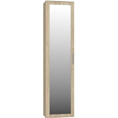 TOPESHOP Armoire d'entrée Atara avec grand miroir - 180x50x35 cm - 2 étagères + espace pour suspendre - Publicité TOPESHOP Armoire d'entrée Atara avec grand miroir - 180x50x35 cm - 2 étagères + espace pour suspendre - Publicité