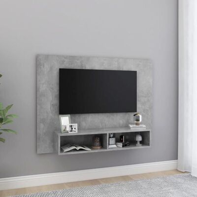 VIDAXL (Gris)Meuble TV - SIGNOR - Table Télévision en bois mural Gris béton 120x235x90 cm bois ingénierie 244749 Bleu - Publicité VIDAXL (Gris)Meuble TV - SIGNOR - Table Télévision en bois mural Gris béton 120x235x90 cm bois ingénierie 244749 Bleu - Publicité