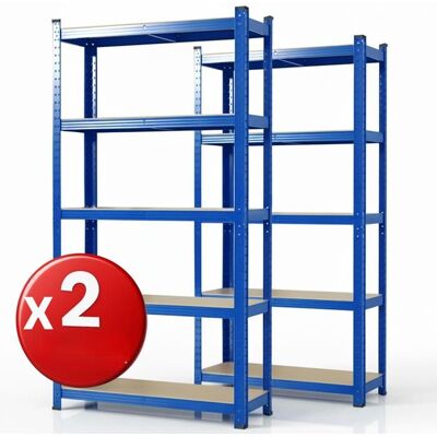 KARAT 2 Set Étagères charges lourdes Utilisable individuellement Bleu 200 x 100 x 50 cm Bleu - Publicité KARAT 2 Set Étagères charges lourdes Utilisable individuellement Bleu 200 x 100 x 50 cm Bleu - Publicité