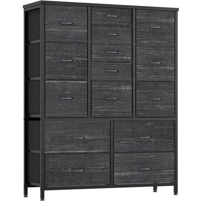 GRAVEE Commode de Chambre Commode à 15 Tiroirs en TissuArmoire Meuble Rangement pourEntréeSalonChambre denfant Gris Foncé Noir - Publicité GRAVEE Commode de Chambre Commode à 15 Tiroirs en TissuArmoire Meuble Rangement pourEntréeSalonChambre denfant Gris Foncé Noir - Publicité