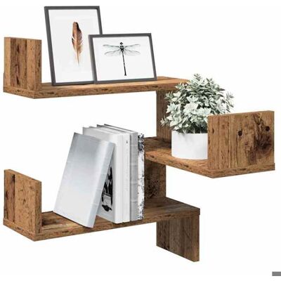 vidaXL Étagère dangle murale vieux bois 40x40x495 cm bois ingénierie 856606 Marron - Publicité vidaXL Étagère dangle murale vieux bois 40x40x495 cm bois ingénierie 856606 Marron - Publicité