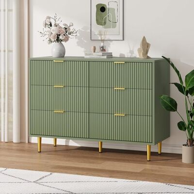 GRAVEE Garvee commode de chambre-commode avec 6 tiroirs - armoire à tiroirs-meuble de chambre- style moderne-vert avocat-100x75x40 cm Vert - Publicité GRAVEE Garvee commode de chambre-commode avec 6 tiroirs - armoire à tiroirs-meuble de chambre- style moderne-vert avocat-100x75x40 cm Vert - Publicité