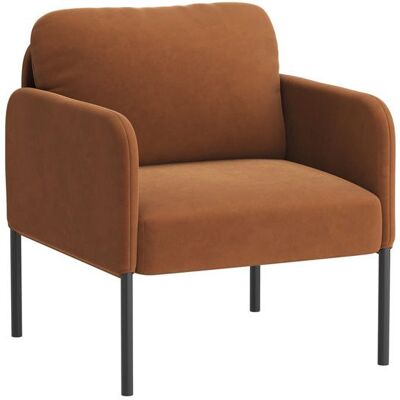 COLAMY Un fauteuil au confort naturel pensé pour le quotidien - Fauteuil avec dossier enveloppant et pieds en métal fin Orange Orange - Publicité COLAMY Un fauteuil au confort naturel pensé pour le quotidien - Fauteuil avec dossier enveloppant et pieds en métal fin Orange Orange - Publicité