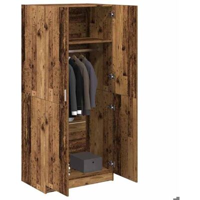 VIDAXL En soldes - Garde-robe - armoire penderieCabinet à chambre - meuble de rangement vieux bois 90x52x200cm - Bois dingénierie 8_8402 Marron - Publicité VIDAXL En soldes - Garde-robe - armoire penderieCabinet à chambre - meuble de rangement vieux bois 90x52x200cm - Bois dingénierie 8_8402 Marron - Publicité