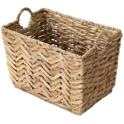 CALICOSY - Panier haut en jacinthe deau - L46cm x H32 cm - Bois clair Beige - Publicité CALICOSY - Panier haut en jacinthe deau - L46cm x H32 cm - Bois clair Beige - Publicité