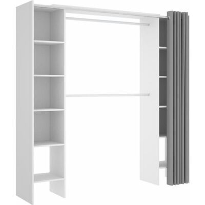 PEGANE Armoire placard extensible coloris blanc - Longueur 110-180 x Hauteur 205 x Profondeur 50 cm Blanc - Publicité PEGANE Armoire placard extensible coloris blanc - Longueur 110-180 x Hauteur 205 x Profondeur 50 cm Blanc - Publicité