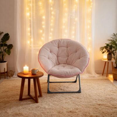 REJIMENEZ2025 Fauteuil de table de sauce en laine de mouton pliableFauteuil de lune mousse pliable portablepour chambres à coucher résidences Rose - Publicité REJIMENEZ2025 Fauteuil de table de sauce en laine de mouton pliableFauteuil de lune mousse pliable portablepour chambres à coucher résidences Rose - Publicité