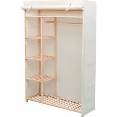Garde-robe Contemporain Armoire de chambre Meuble chambre en tissu et bois de pin 110 x 40 x 170 cm☆7571 - Publicité Garde-robe Contemporain Armoire de chambre Meuble chambre en tissu et bois de pin 110 x 40 x 170 cm☆7571 - Publicité