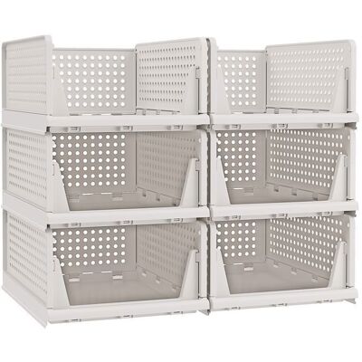 SONGMICS Set accessoires dressing Lot de 6 Organisateur d’Armoire Pliable Empilable Blanc - Publicité SONGMICS Set accessoires dressing Lot de 6 Organisateur d’Armoire Pliable Empilable Blanc - Publicité