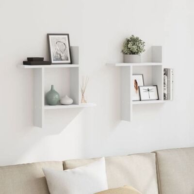 VIDAXL ABBO-SALE*Armoire flottante JILLS - Cabinet/ Étagères murales 2 pcs - blanc 50 x 12 x 50cm - Bois dingénierie SOL241800 Blanc - Publicité VIDAXL ABBO-SALE*Armoire flottante JILLS - Cabinet/ Étagères murales 2 pcs - blanc 50 x 12 x 50cm - Bois dingénierie SOL241800 Blanc - Publicité