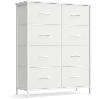 SONGMICS Commode - 8 Tiroirs - Blanc Nuage et Blanc Neige - Acier - MDF - Tissu non-tissé Blanc - Publicité SONGMICS Commode - 8 Tiroirs - Blanc Nuage et Blanc Neige - Acier - MDF - Tissu non-tissé Blanc - Publicité