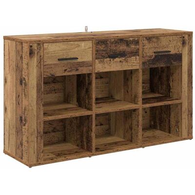 Buffet en bois dingénierie - vidaXL - Bois Ancien - 100x30x595 cm - Tiroirs spacieux - Poignées noires mates - Publicité Buffet en bois dingénierie - vidaXL - Bois Ancien - 100x30x595 cm - Tiroirs spacieux - Poignées noires mates - Publicité