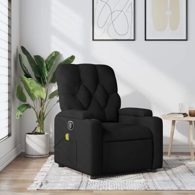 VIDAXL NEW 2026 Fauteuil Massant inclinable - Chaise simple - Multifonctionnel - noir tissu 74x86.5x93.5 cm L3405 Noir - Publicité VIDAXL NEW 2026 Fauteuil Massant inclinable - Chaise simple - Multifonctionnel - noir tissu 74x86.5x93.5 cm L3405 Noir - Publicité