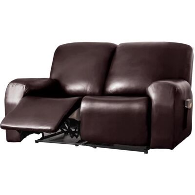 WOVTE Imperméable Housse De Fauteuil Relax Extensible PU Cuir Housse De Chaise Inclinable avec Poche Latérale Cafe -2 Places Blanc - Publicité WOVTE Imperméable Housse De Fauteuil Relax Extensible PU Cuir Housse De Chaise Inclinable avec Poche Latérale Cafe -2 Places Blanc - Publicité