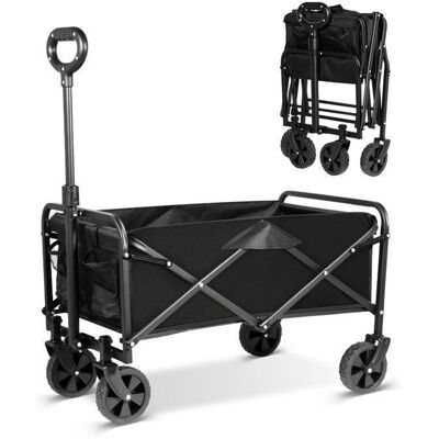UTEN Chariot de Transport Pliable 4 RouesChariot de Transport pour Camping Charge Max 100 kgWagon Tout Terrain Noir - Publicité UTEN Chariot de Transport Pliable 4 RouesChariot de Transport pour Camping Charge Max 100 kgWagon Tout Terrain Noir - Publicité