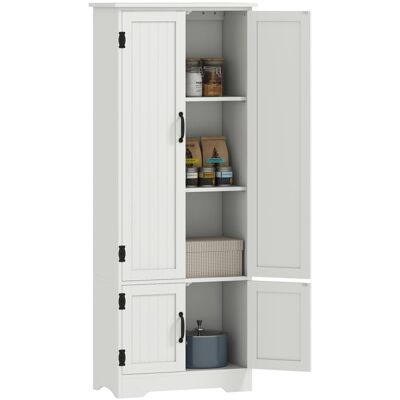 uffet de cuisine - HOMCOM - buffet multi-rangements 2 placards 3 étagères - MDF panneaux particules - 60x30x153cm - Blanc Blanc - Publicité uffet de cuisine - HOMCOM - buffet multi-rangements 2 placards 3 étagères - MDF panneaux particules - 60x30x153cm - Blanc Blanc - Publicité