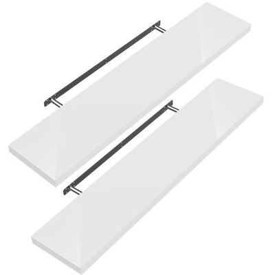 Casaria Ensemble de 2 Étagères Murales 50cm - Étagère Flottante Moderne - Blanc - Publicité Casaria Ensemble de 2 Étagères Murales 50cm - Étagère Flottante Moderne - Blanc - Publicité