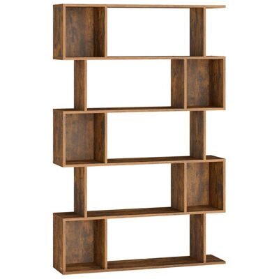 VASAGLE Bibliothèque sur 5 Niveaux 24 x 90 x 159 cm avec Compartiments Ouverts pour Salon Chambre Bureau Marron Rustique Marron - Publicité VASAGLE Bibliothèque sur 5 Niveaux 24 x 90 x 159 cm avec Compartiments Ouverts pour Salon Chambre Bureau Marron Rustique Marron - Publicité