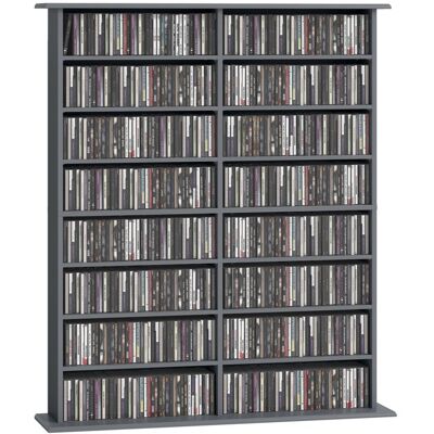 Rangements pour CD et DVD - HOMCOM - 16 compartiments et 12 étagères réglables - capacité max. 720 CD/396 DVD et Blu-ray - gris Gris - Publicité Rangements pour CD et DVD - HOMCOM - 16 compartiments et 12 étagères réglables - capacité max. 720 CD/396 DVD et Blu-ray - gris Gris - Publicité