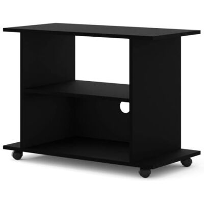 Meuble TV - AC-Déco - Table à roulettes Yogi - Noir mat - L 80 cm - Design contemporain Noir - Publicité Meuble TV - AC-Déco - Table à roulettes Yogi - Noir mat - L 80 cm - Design contemporain Noir - Publicité