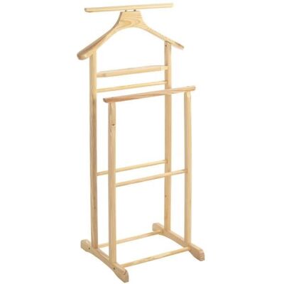 PEGANE Valet de nuit double valet de chambre en bois massif hévéa coloris naturel - longueur 47 x profondeur 36 x hauteur 102 cm - Publicité PEGANE Valet de nuit double valet de chambre en bois massif hévéa coloris naturel - longueur 47 x profondeur 36 x hauteur 102 cm - Publicité