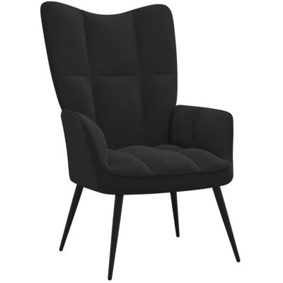 VIDAXL Chaise de relaxation Moderne - Fauteuil Salon Noir Velours 84Kg FR2023 Noir - Publicité VIDAXL Chaise de relaxation Moderne - Fauteuil Salon Noir Velours 84Kg FR2023 Noir - Publicité