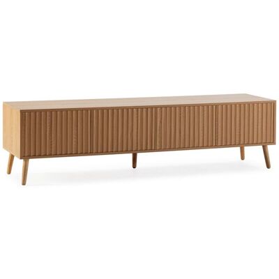 VS VENTA-STOCK Meuble TV Lluvia 4 portes coloris chêne longueur 160 cm Marron - Publicité VS VENTA-STOCK Meuble TV Lluvia 4 portes coloris chêne longueur 160 cm Marron - Publicité